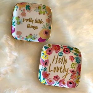 Two Beautiful Conversation Trinket Jewelry holders